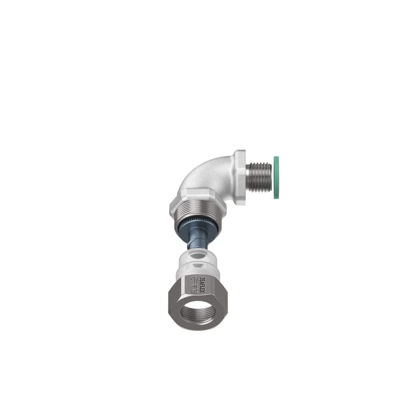 TEAFLEX - Raccordo a 90 in ottone con continuit metallica IP67 ATEX 1/4''