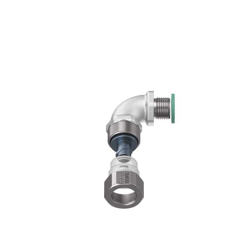 TEAFLEX - Raccordo a 90 in ottone con continuit metallica IP67 ATEX PG 9. EXCMCCP10PG09