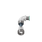 TEAFLEX - Raccordo a 90 in ottone con continuit metallica IP67 ATEX PG 9. EXCMCCP10PG09