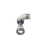TEAFLEX - Raccordo a 15mm PG16 in ottone con continuità metallica IP67 ATEX a 90°.