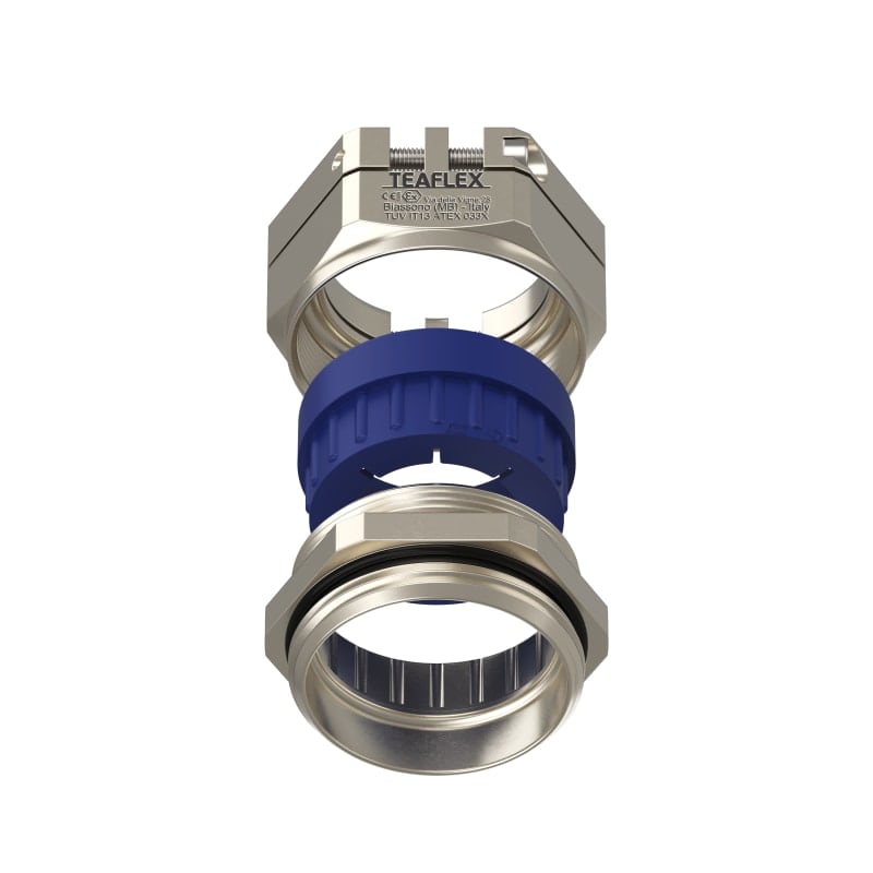 TEAFLEX - Pressacavo antitorsione 29-34 1/2 in ottone nichelato IP68 ATEX.