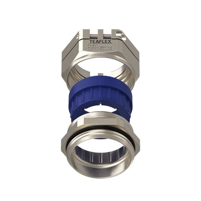 TEAFLEX - Pressacavo antitorsione 32-36 1/2 in ottone nichelato IP68 ATEX.