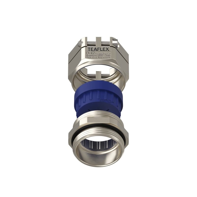 TEAFLEX - Pressacavo anti torsione in ottone nichelato IP68 (ATEX) 20,5 PG29.