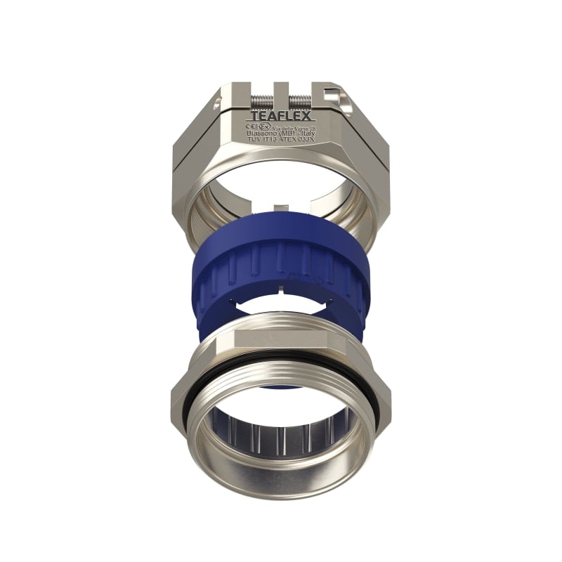 TEAFLEX - Pressacavo anti torsione IP68 in ottone nichelato ATEX per PG36.