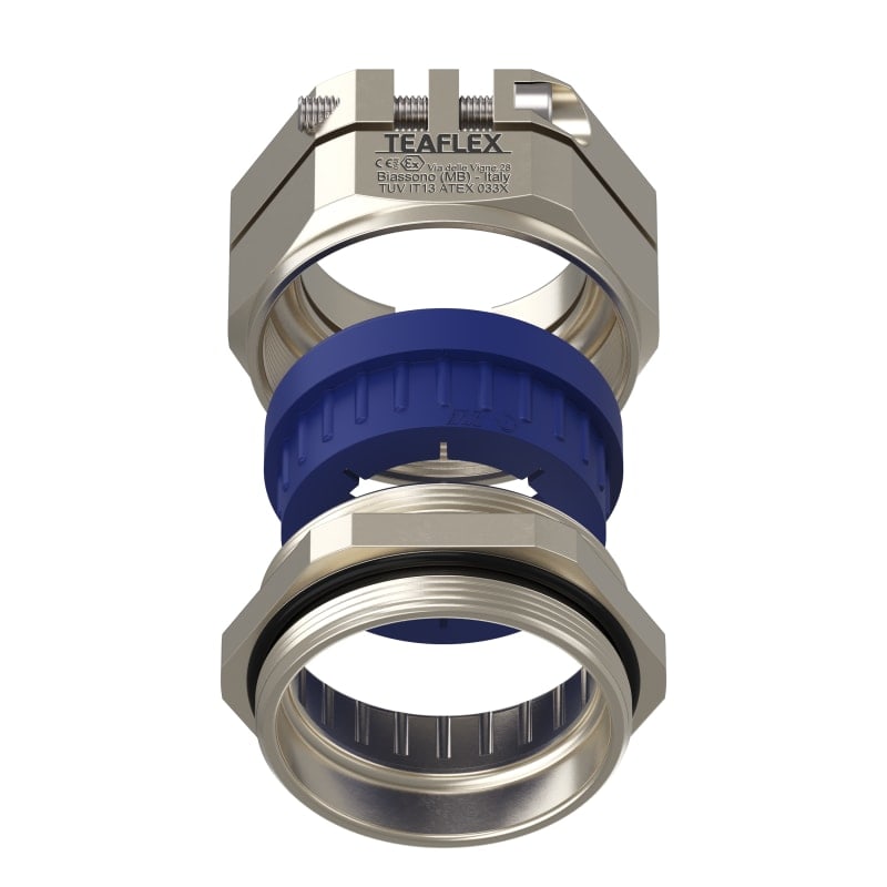 TEAFLEX - Pressacavo anti torsione in ottone nichelato IP68 (ATEX) 39-44 PG48. EXPRAT4844