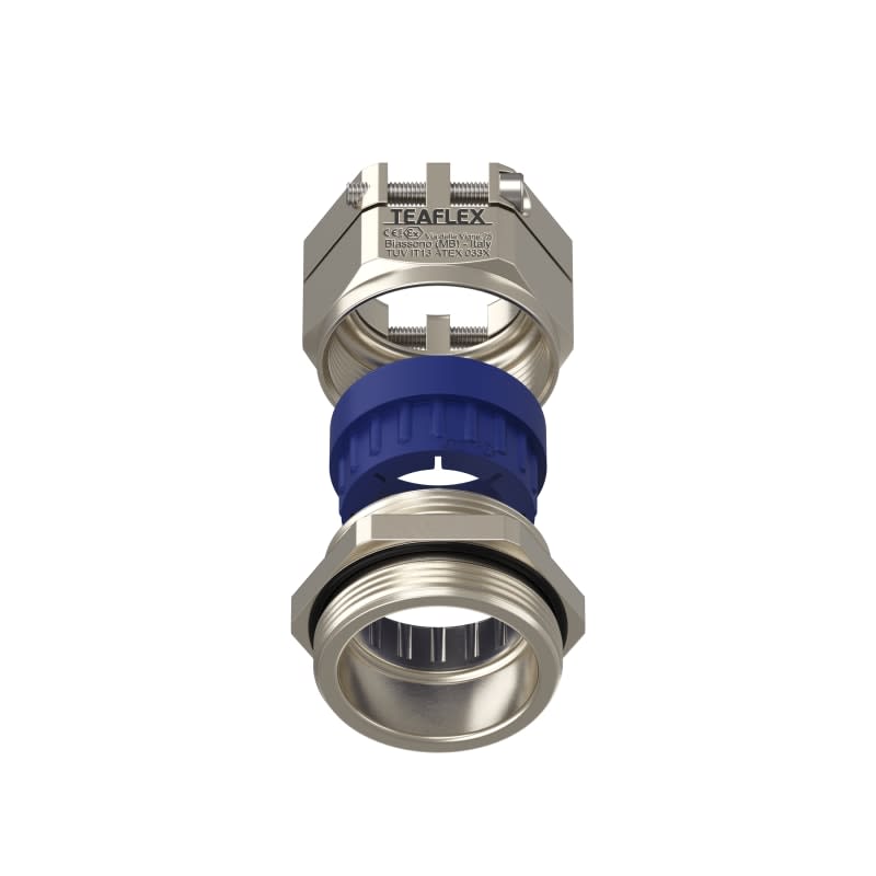 TEAFLEX - Pressacavo anti torsione IP68 in ottone nichelato ISO40 ATEX 24-28