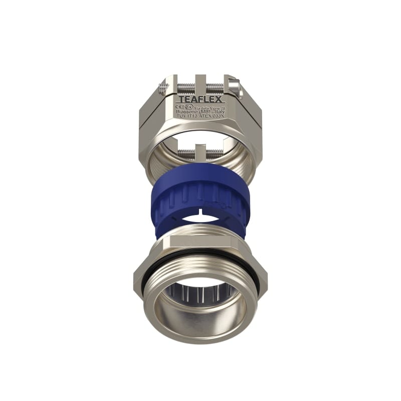 TEAFLEX - Pressacavo anti torsione IP68 in ottone nichelato ISO40 ATEX 24-28