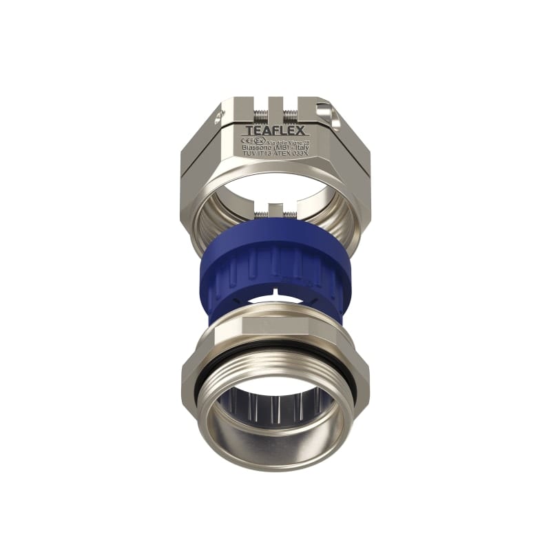 TEAFLEX - Pressacavo anti torsione in ottone nichelato IP68 (ATEX) ISO40.