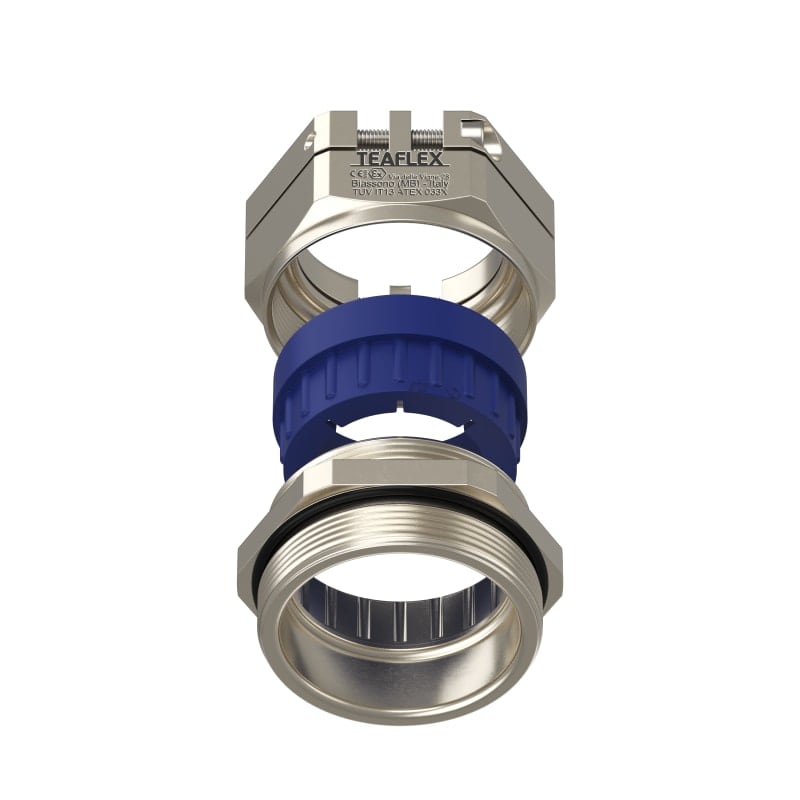 TEAFLEX - Pressacavo anti torsione in ottone nichelato IP68 (ATEX) ISO50-36. EXPRATM5036