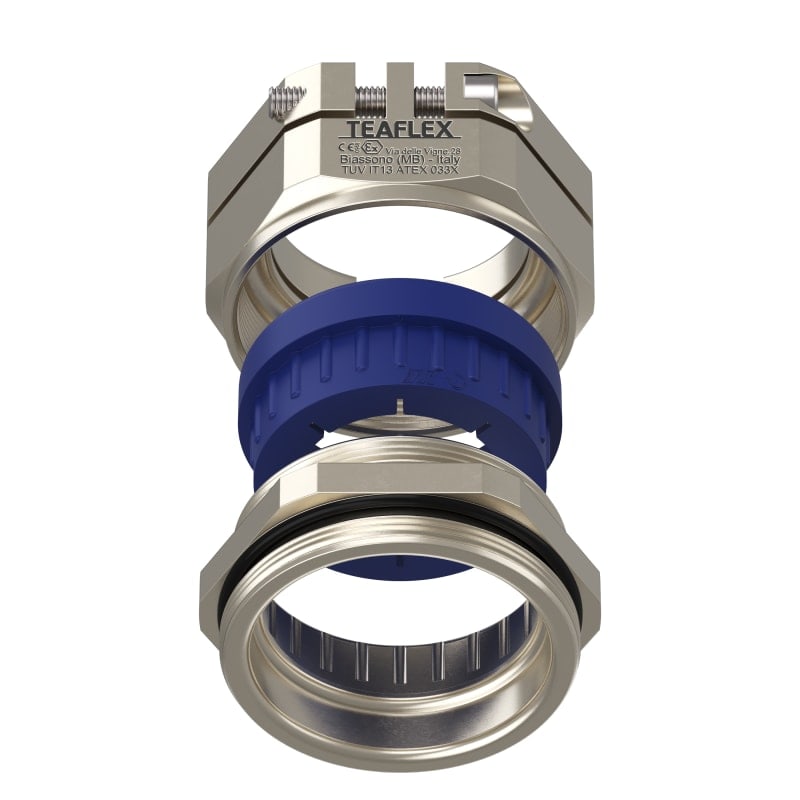 TEAFLEX - Pressacavo antitorsione ISO63 in ottone nichelato IP68 (ATEX)