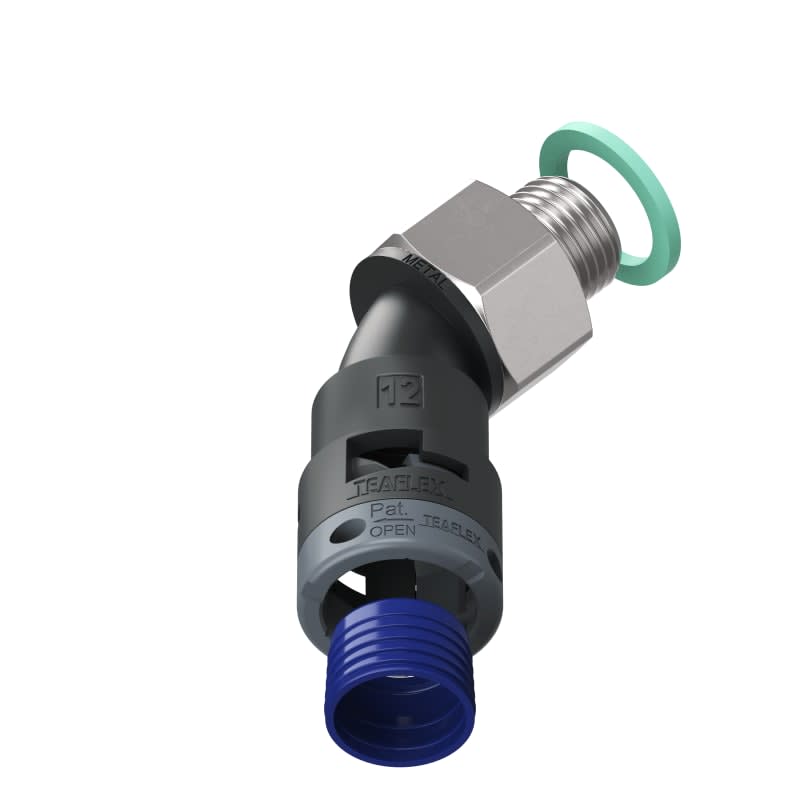 TEAFLEX - CURVA 45 IP68 BF12 M16  NERO M8BBF12M16