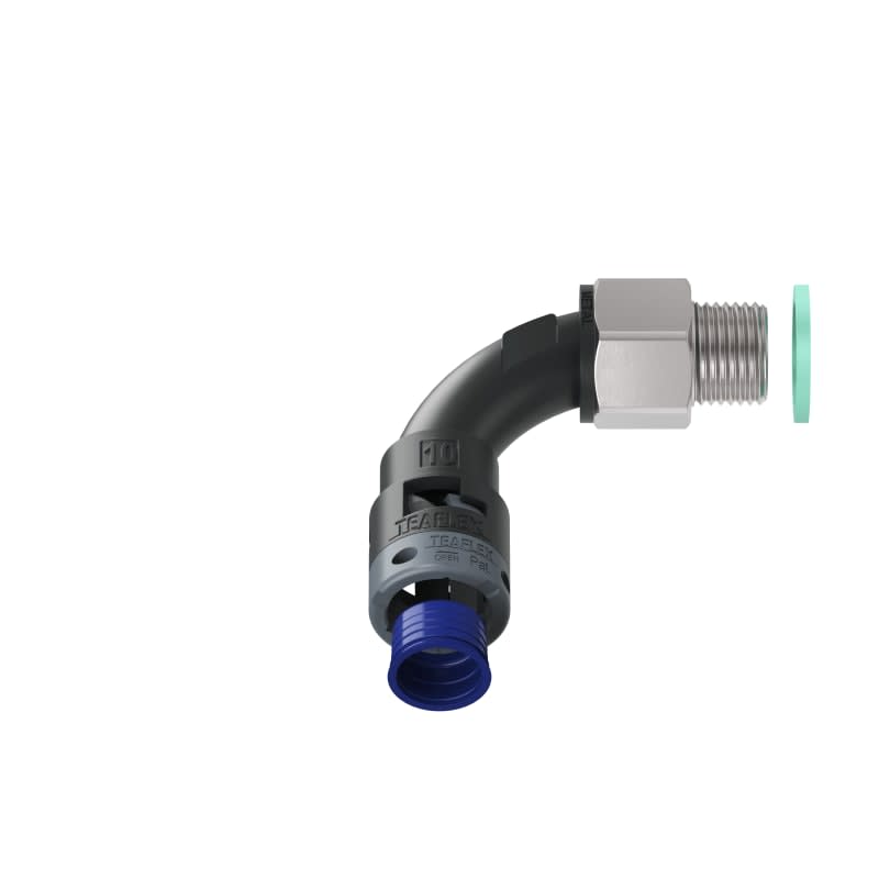 TEAFLEX - CURVA 90 IP68 BN10 PG09 NERO M8BBN10P09