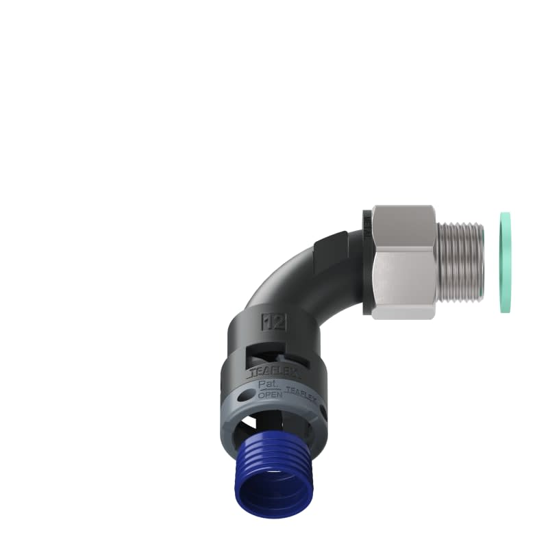 TEAFLEX - CURVA 90 IP68 BN12 PG11 NERO M8BBN12P11