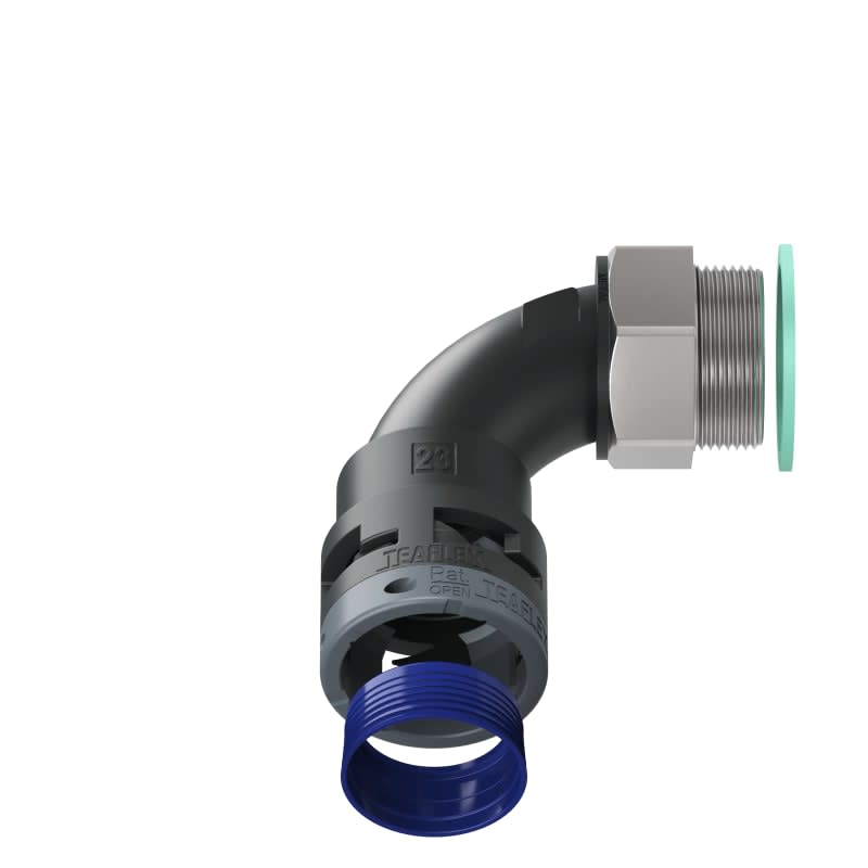 TEAFLEX - CURVA 90 IP68 BN23 M32 NERO M8BBN23M32