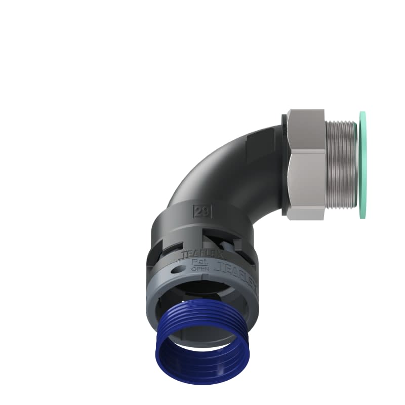 TEAFLEX - CURVA 90 IP68 BN29 PG29 NERO M8BBN29P29