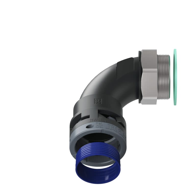 TEAFLEX - CURVA 90 IP68 BN36 PG36 NERO M8BBN36P36