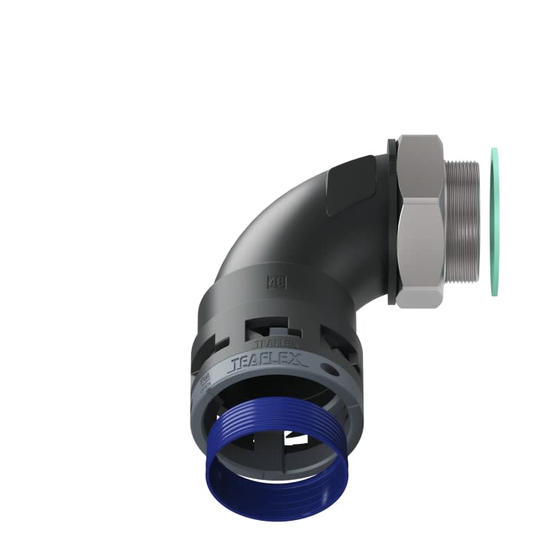 TEAFLEX - CURVA 90 IP68 BN48 M50  NERO M8BBN48M50
