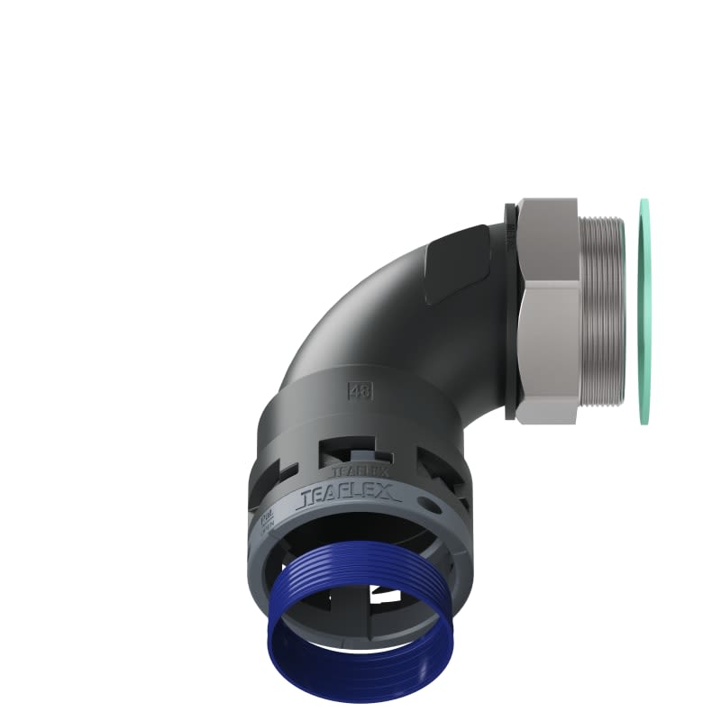 TEAFLEX - CURVA 90 IP68 BN48 PG48 NERO M8BBN48P48