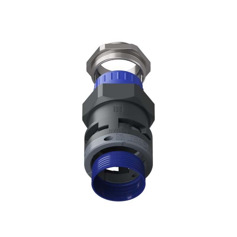 TEAFLEX - Raccordo pressacavo 36ISO40 27-32 SR diritto con filetto metallico IP68/IP69K.