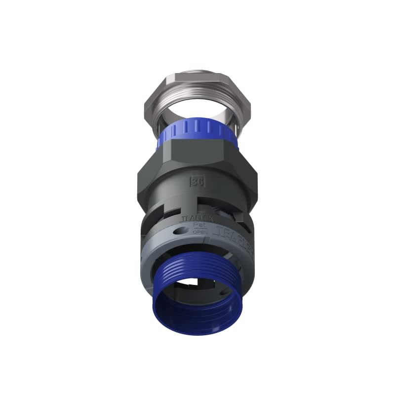 TEAFLEX - Raccordo pressacavo 36ISO40 29-34 SR diritto con filetto metallico IP68/IP69K. M8BSR36M4034