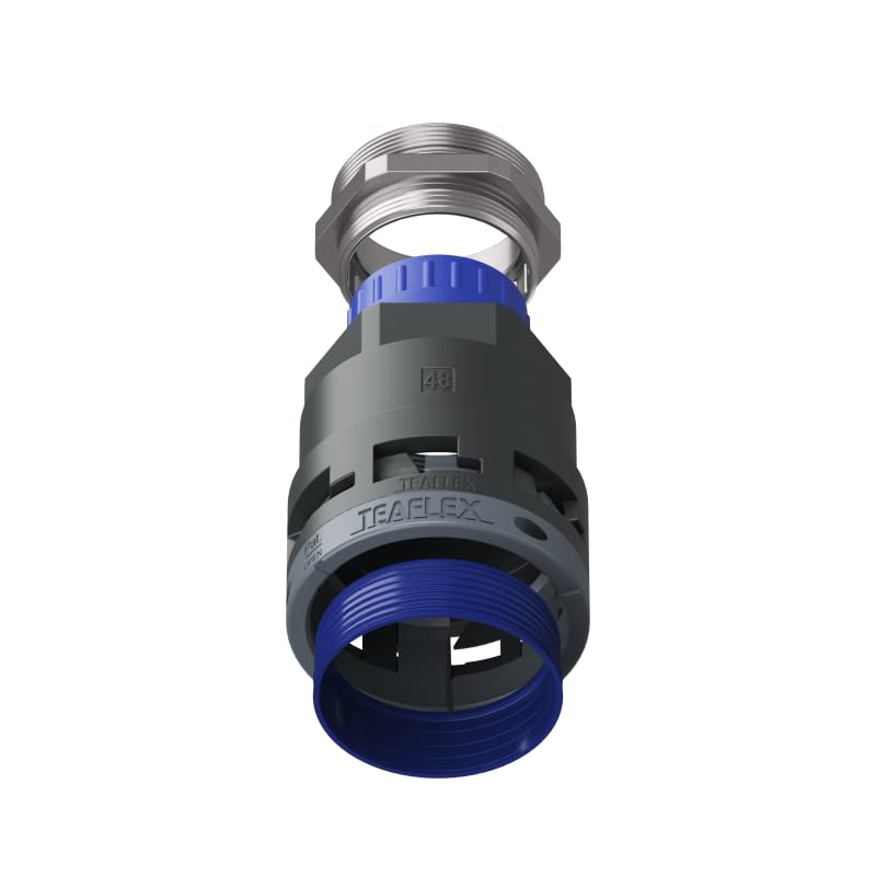 TEAFLEX - Raccordo pressacavo 48ISO50 27-32 SR diritto con filetto metallico IP68/IP69K.