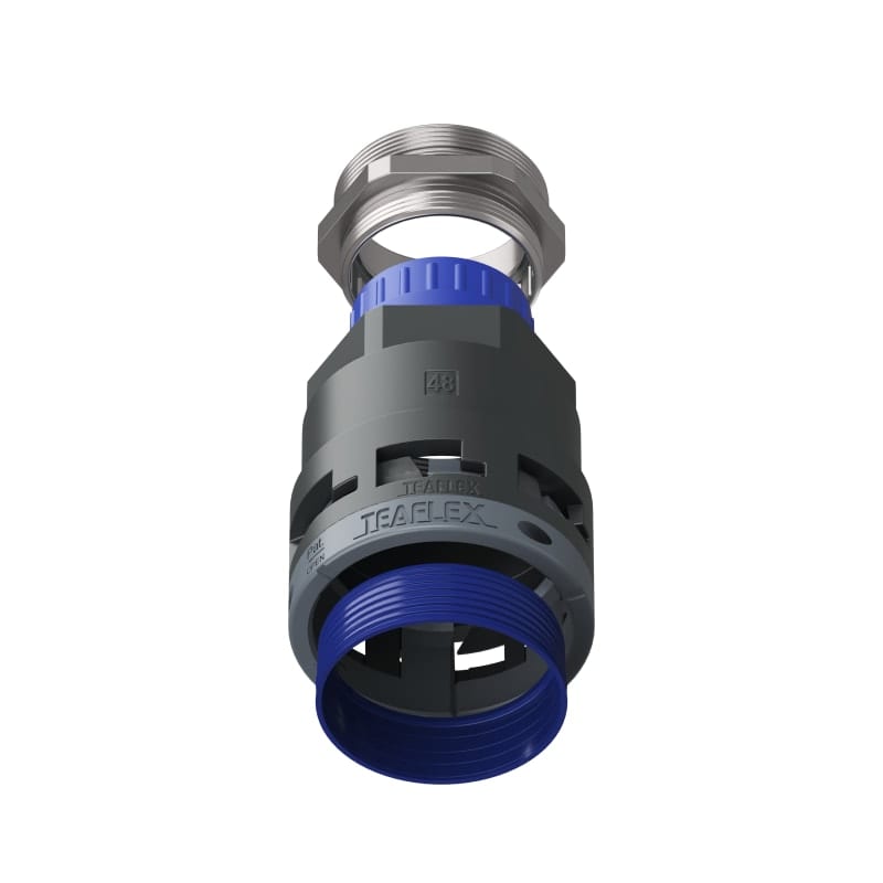 TEAFLEX - Raccordo pressacavo 48ISO50 27-32 SR diritto con filetto metallico IP68/IP69K.