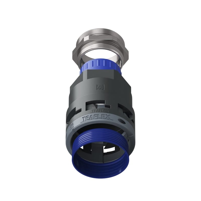 TEAFLEX - Raccordo pressacavo 48ISO50 32-36 SR diritto con filetto metallico IP68/IP69K.