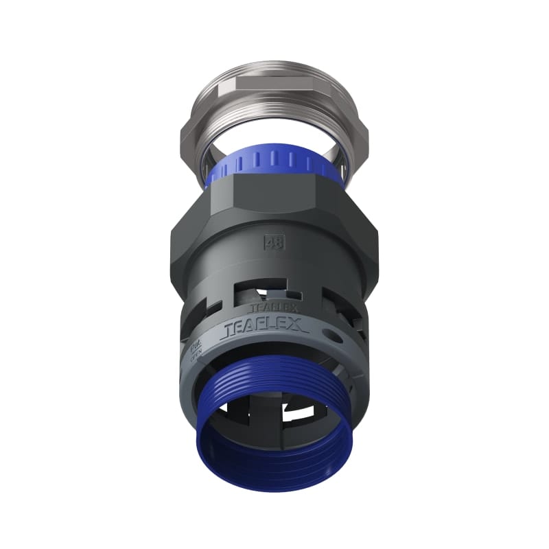 TEAFLEX - Raccordo pressacavo 48ISO63 39-44 SR diritto con filetto metallico IP68/IP69K.