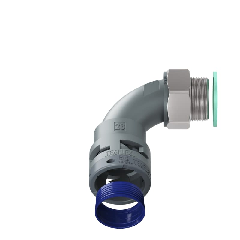 TEAFLEX - CURVA 90 IP68 BN23 PG21 GRIGI M8GBN23P21