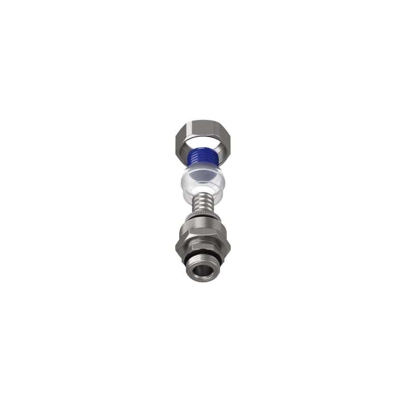 TEAFLEX - Raccordo maschio in ottone nichelato girevole per guaine in poliammide trecciate IP67.