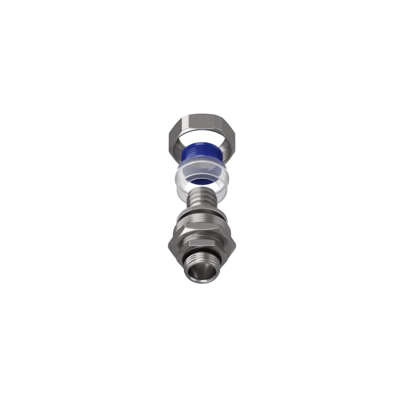 TEAFLEX - Raccordo girevole maschio in ottone nichelato per guaine poliammide trecciate IP67 M20X1,5.