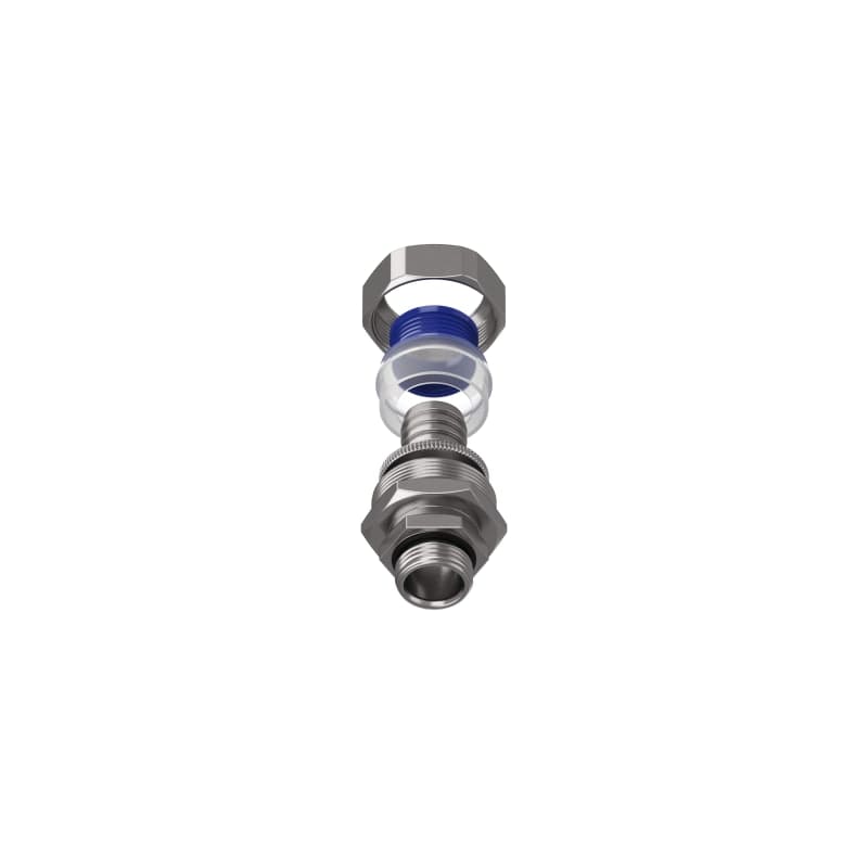 TEAFLEX - Raccordo girevole maschio in ottone nichelato per guaine poliammide trecciate IP67 M20X1,5.