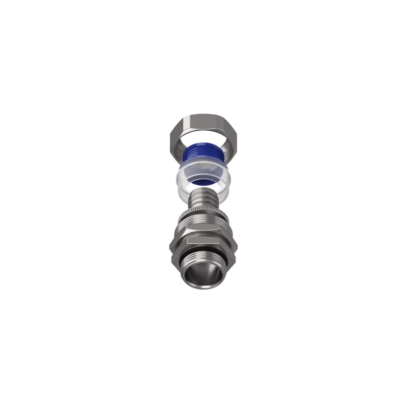 TEAFLEX - Raccordo girevole maschio in ottone nichelato per guaine in poliammide trecciate IP67 M25X1,5.