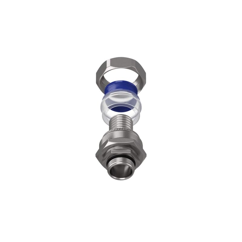 TEAFLEX - Raccordo girevole maschio in ottone nichelato per guaine in poliammide trecciate IP67 M25X1,5.