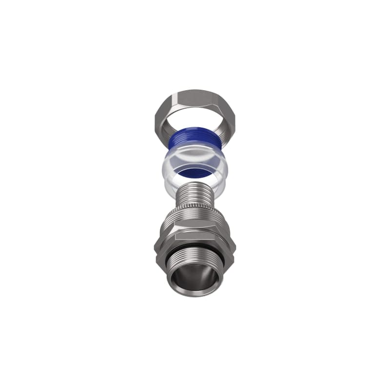 TEAFLEX - Raccordo girevole maschio in ottone nichelato per guaine poliammide trecciate IP67 M32X1,5.
