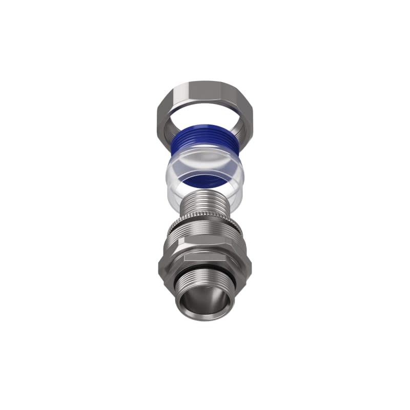 TEAFLEX - Raccordo maschio in ottone nichelato girevole per guaine in poliammide trecciate IP67 M32X1,5. P29MG2932