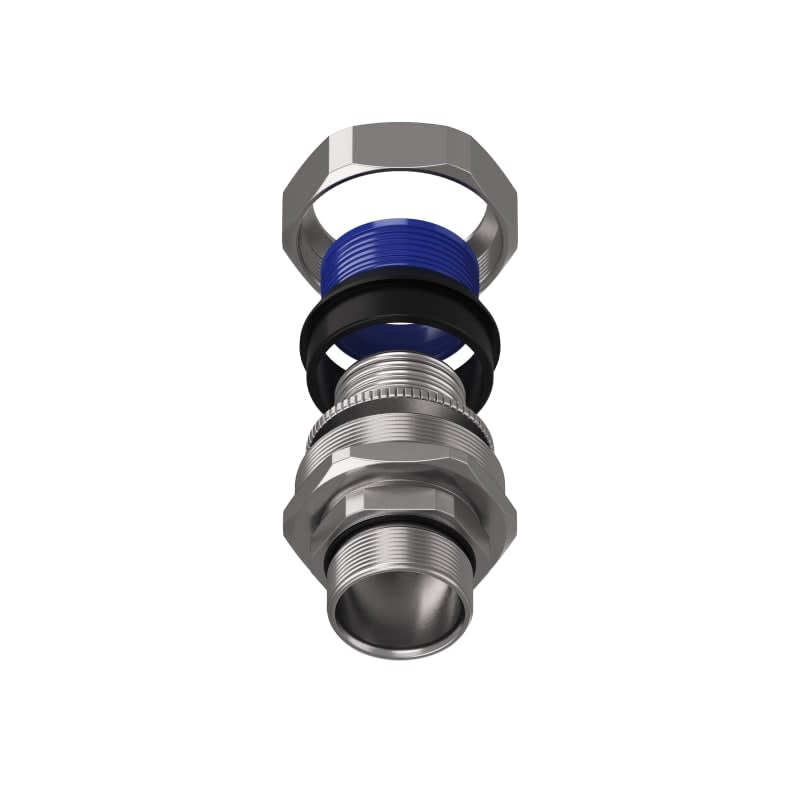 TEAFLEX - Raccordo girevole maschio in ottone nichelato per guaine poliammide trecciate IP67 M40X1,5.