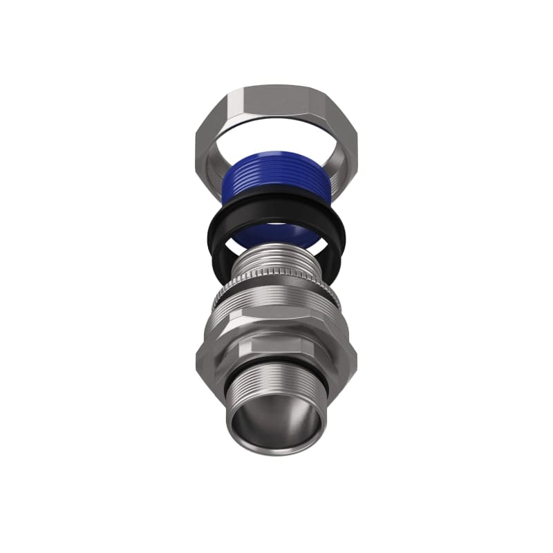 TEAFLEX - Raccordo girevole maschio in ottone nichelato per guaine poliammide trecciate IP67 M40X1,5.