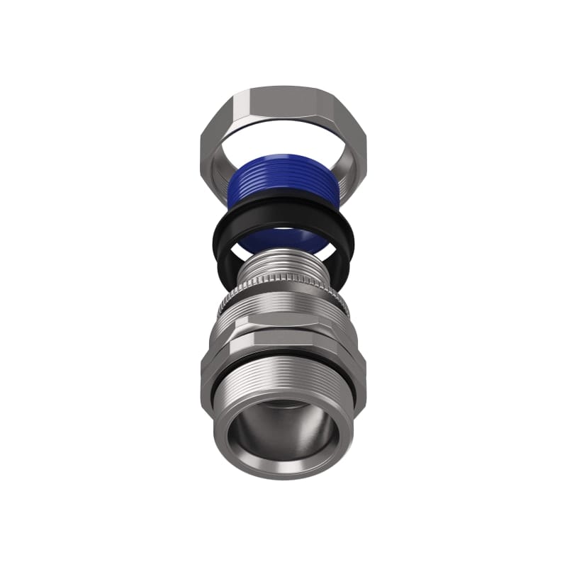 TEAFLEX - Raccordo maschio in ottone nichelato girevole per guaine in poliammide trecciate IP67.
