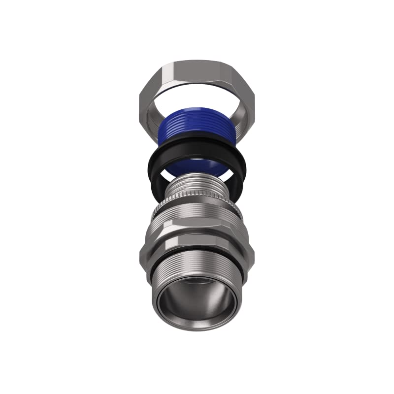TEAFLEX - Raccordo girevole maschio in ottone nichelato per guaine in poliammide trecciate IP67 P36MG40 M50X1,5.