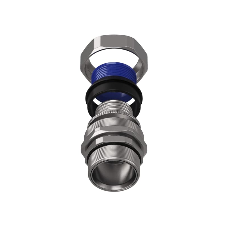 TEAFLEX - Raccordo girevole maschio in ottone nichelato per guaine in poliammide trecciate IP67 P36MG40 M50X1,5.