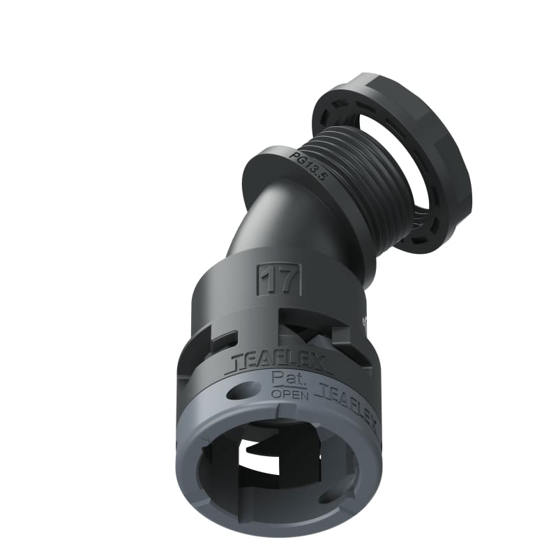 TEAFLEX - CURVA 45 IP66 BF17 PG13 NERO U6BBF17P13