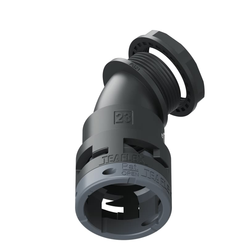 TEAFLEX - CURVA 45 IP66 BF23 PG21 NERO U6BBF23P21