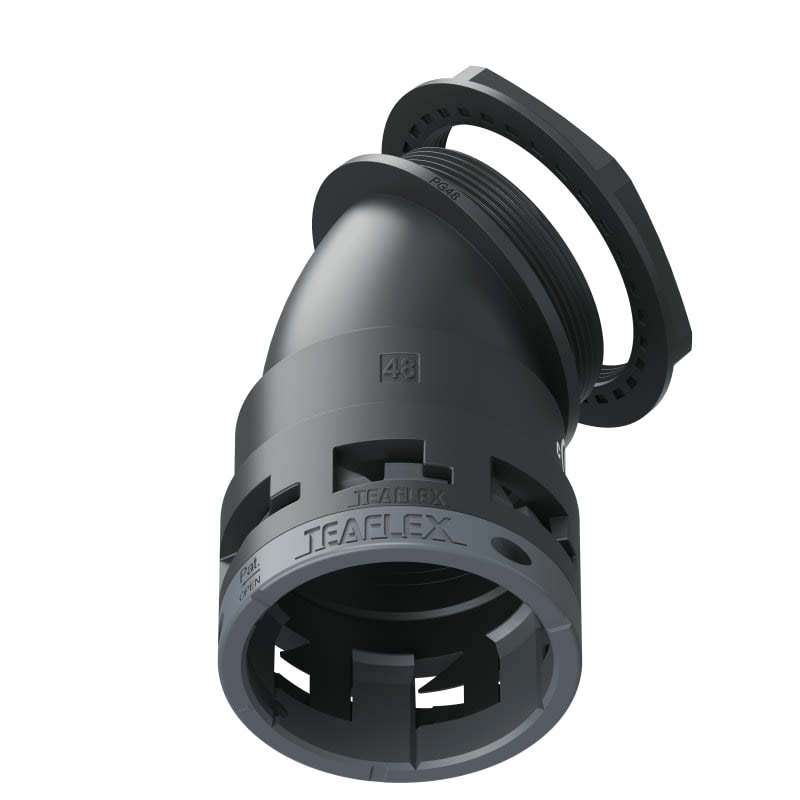 TEAFLEX - CURVA 45 IP66 BF48 PG48 NERO U6BBF48P48