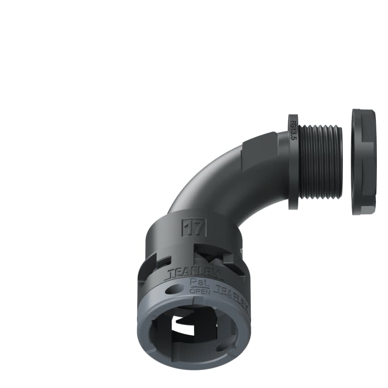 TEAFLEX - CURVA 90 IP66 BN17 PG13 NERO U6BBN17P13