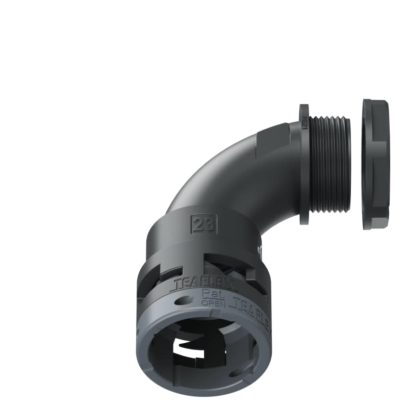 TEAFLEX - CURVA 90 IP66 BN23 PG21 NERO U6BBN23P21