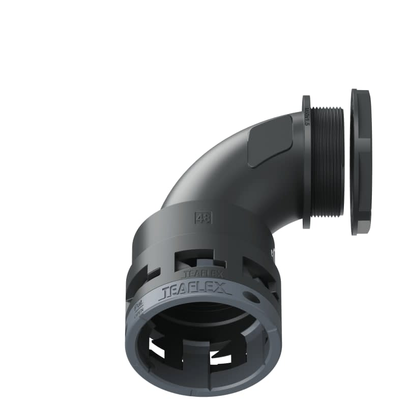 TEAFLEX - CURVA 90 IP66 BN48 M50  NERO U6BBN48M50