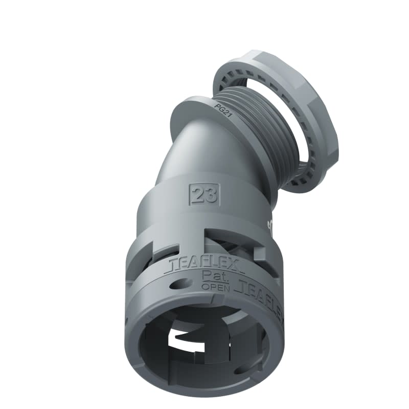 TEAFLEX - CURVA 45 IP66 BF23 PG21 GRIGI U6GBF23P21
