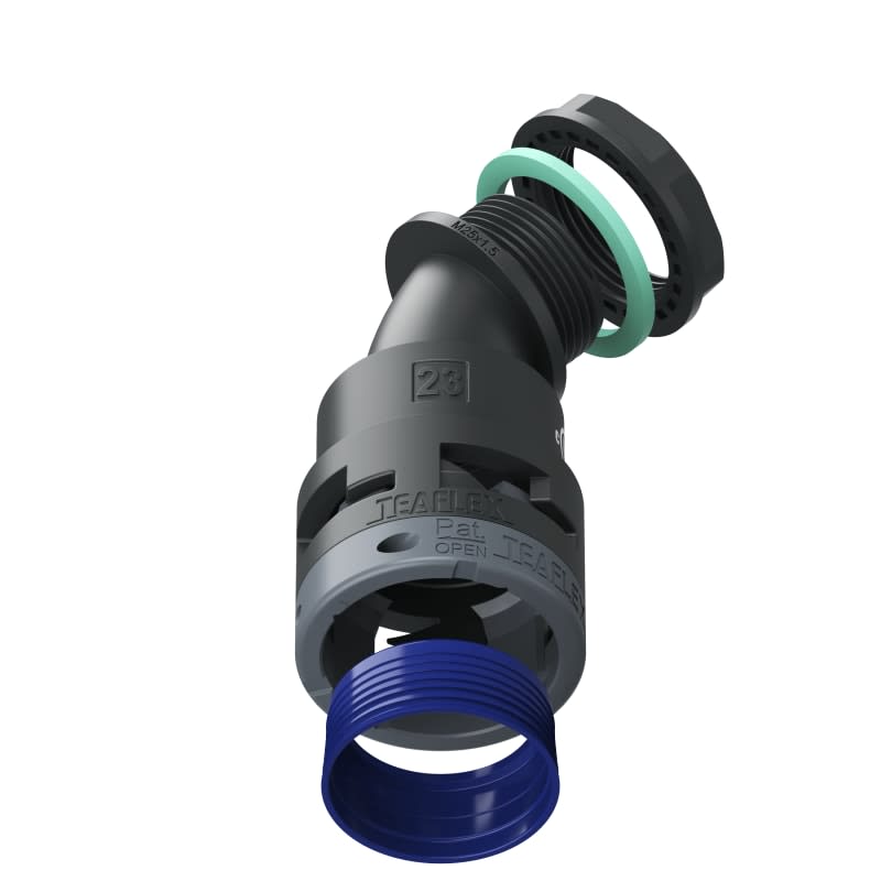 TEAFLEX - CURVA 45 IP68 BF23 M25 NERO U8BBF23M25