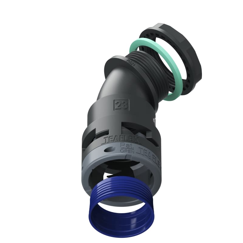TEAFLEX - CURVA 45 IP68 BF23 PG21 NERO U8BBF23P21